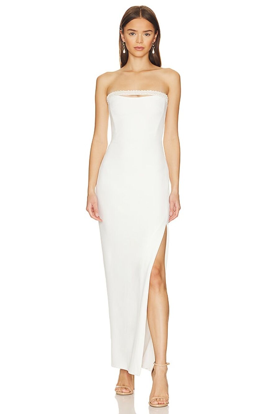 Nookie Nouveau Gown Strapless Formal Party Wedding Bridal Graduation Gala M